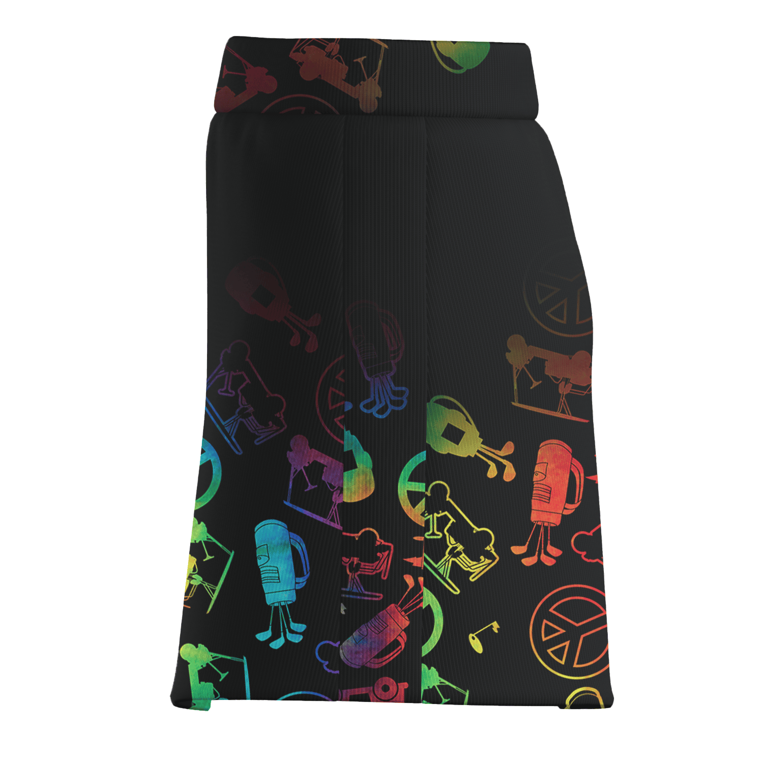 Personalized Women's Black Rainbow Icon Print Athletic Golf Skort D2532 additional image 3