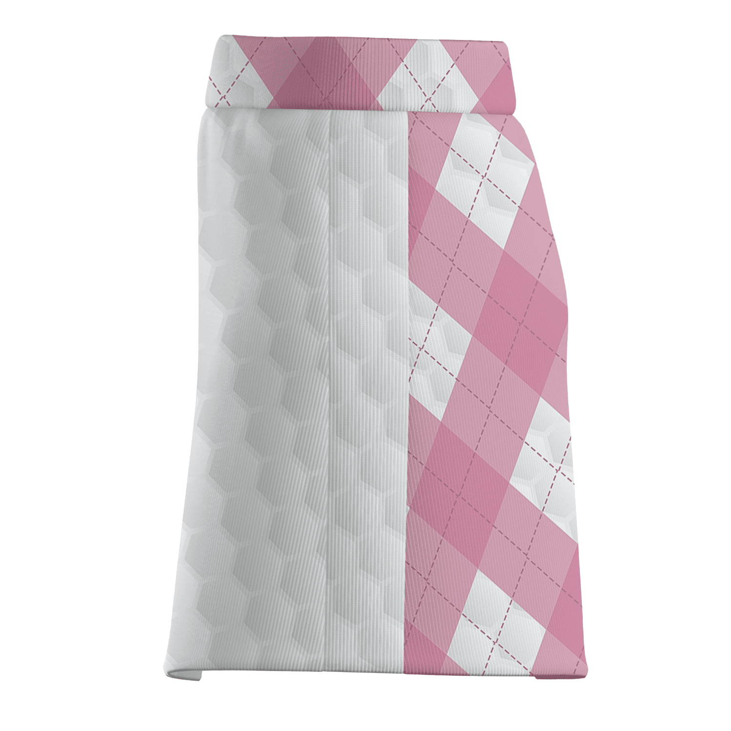 Personalized Pink Argyle & White Golf Ball Dimple Women's Golf Skort T9573 additional image 3