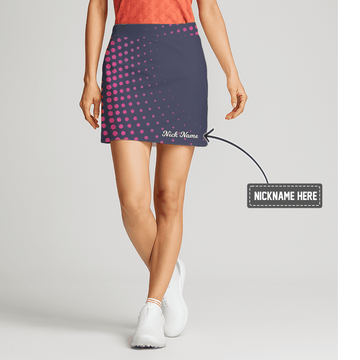 Personalized Women's Charcoal Hot Pink Gradient Dot Golf Skort S1824 main image - S