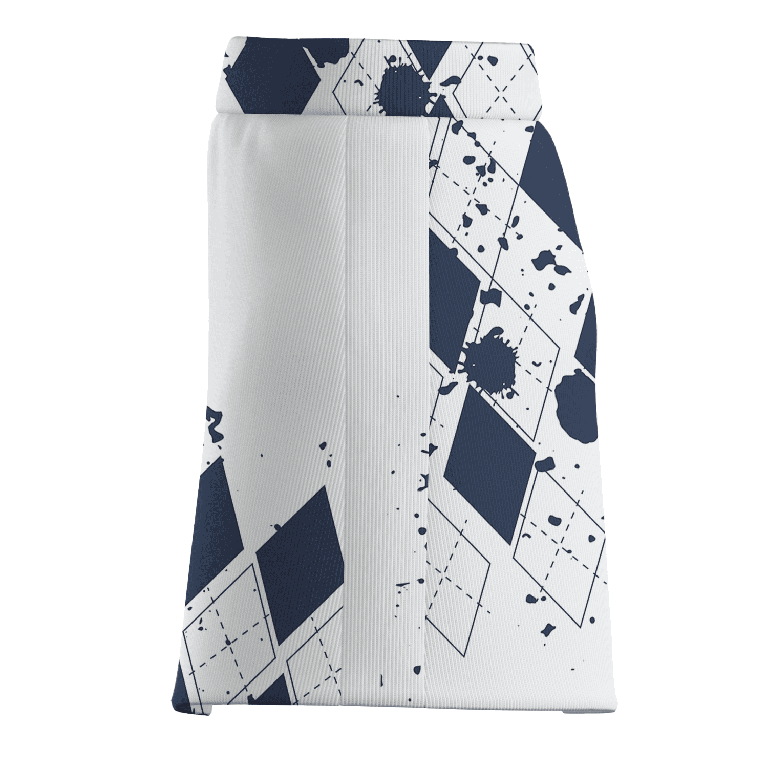 Personalized Women's White Navy Abstract Argyle Splatter Golf Skort U1241 additional image 3