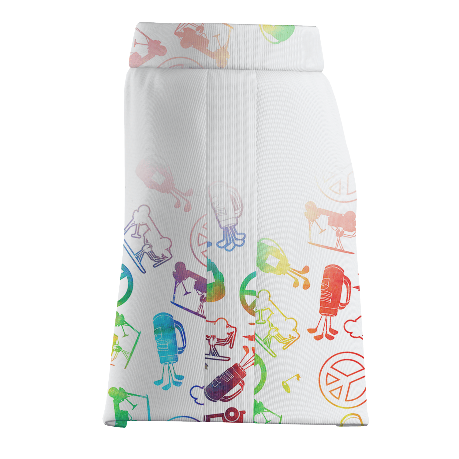 Personalized White Rainbow Whimsical Golf Print Women's Athletic Golf Skort Q1723 additional image 3