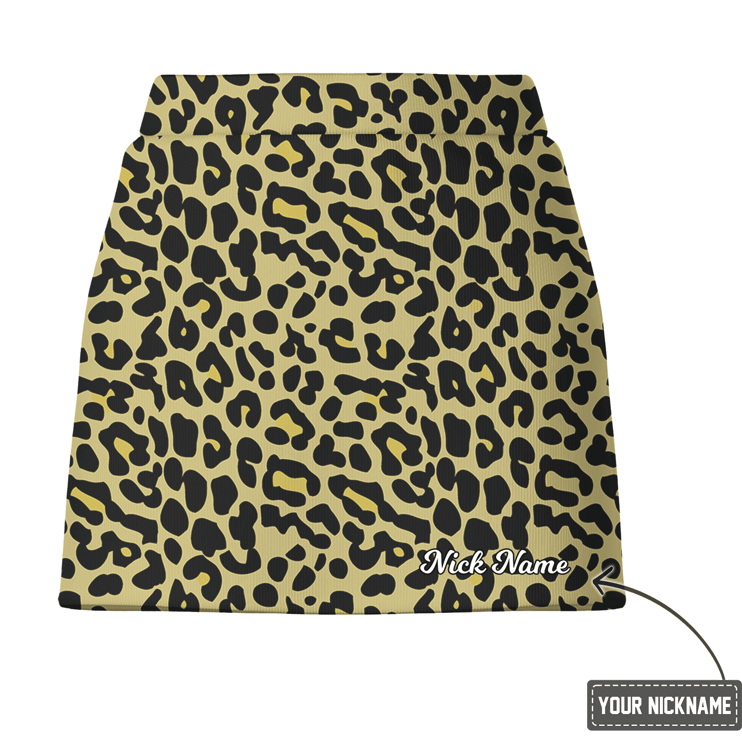 Personalized Tan Leopard Print Women's Golf Skort J3823 additional image 2