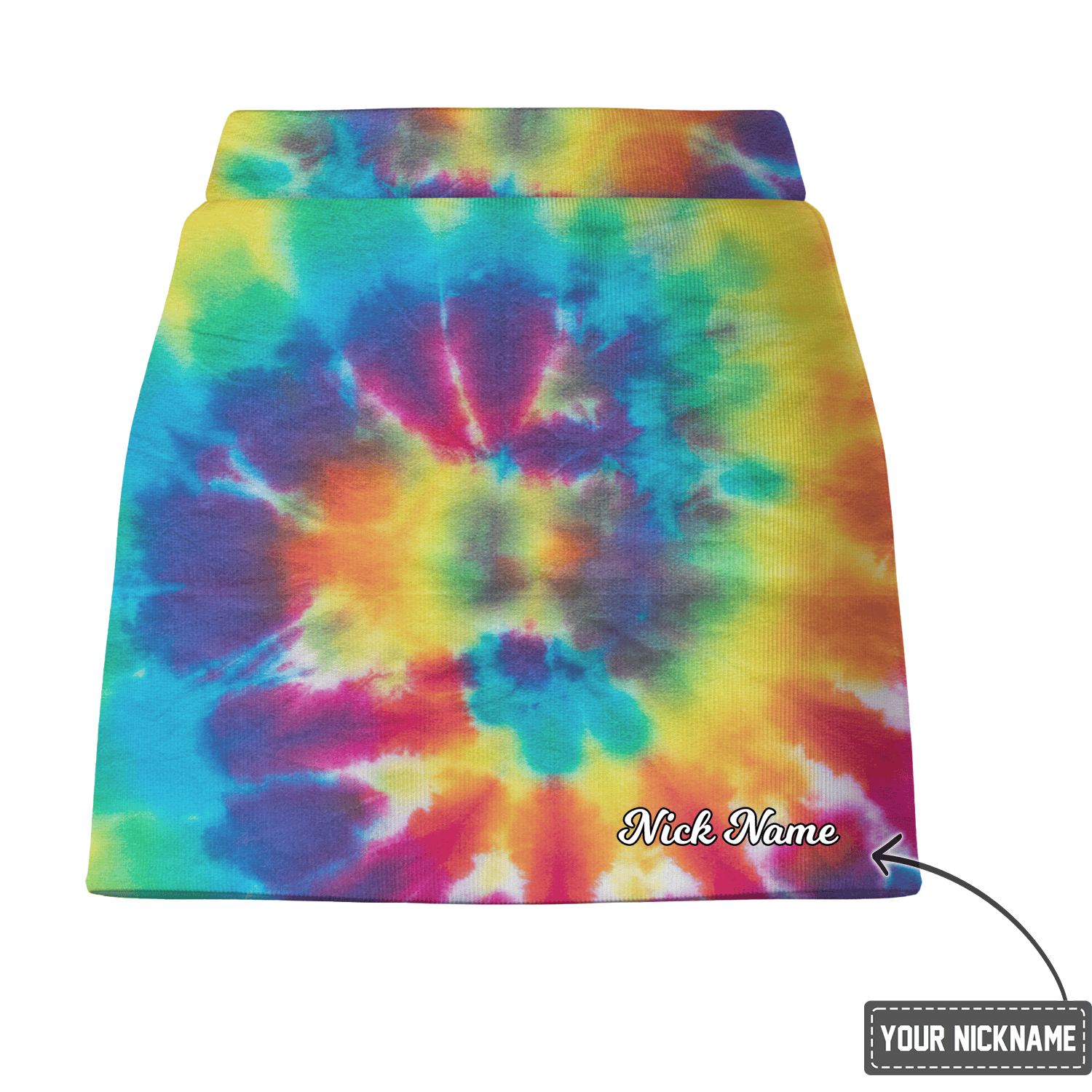 Personalized Vibrant Rainbow Tie-Dye Women's Athletic Golf Skort K9371 additional image 2