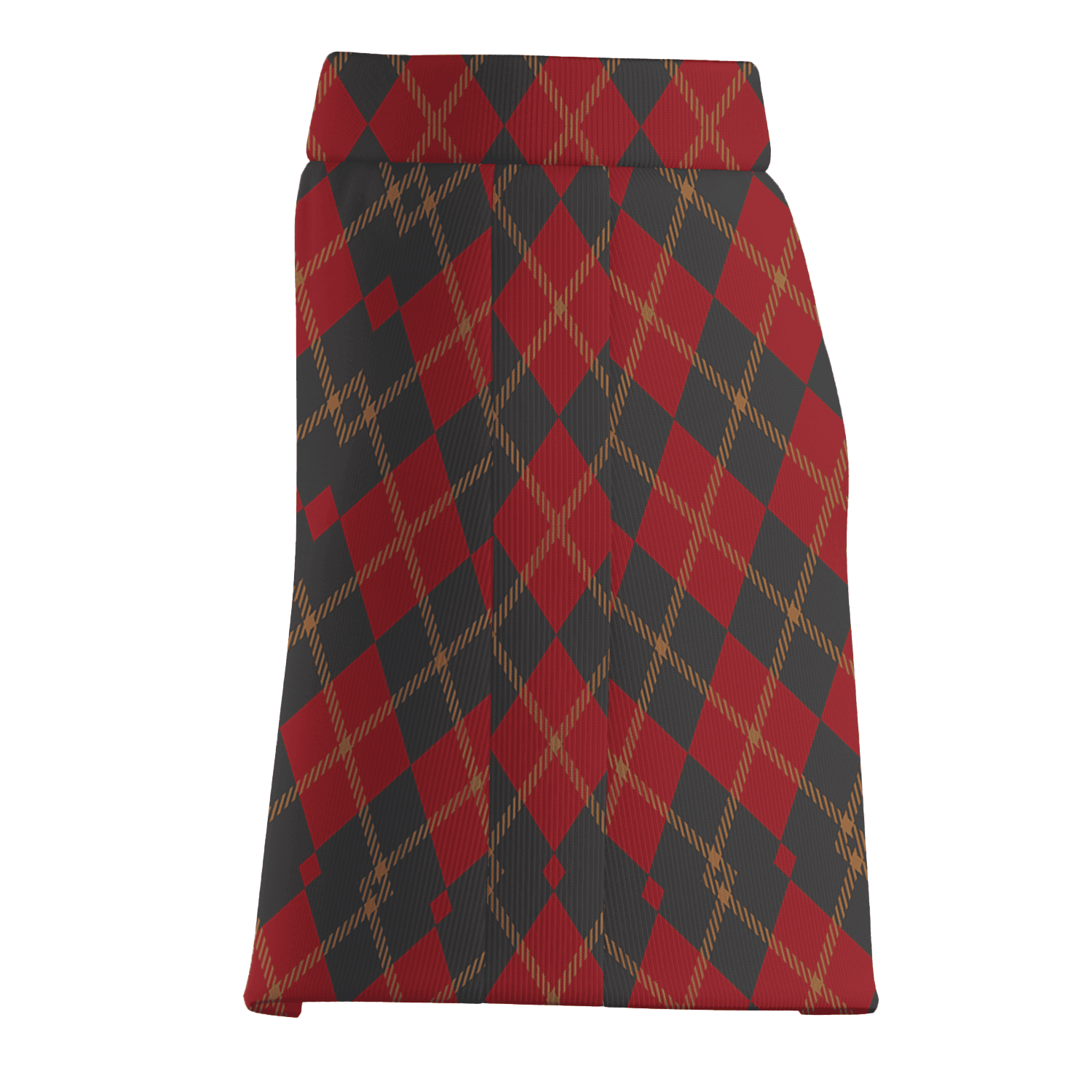 Personalized Charcoal Red Argyle Women's Athletic Golf Skort E1450 additional image 3