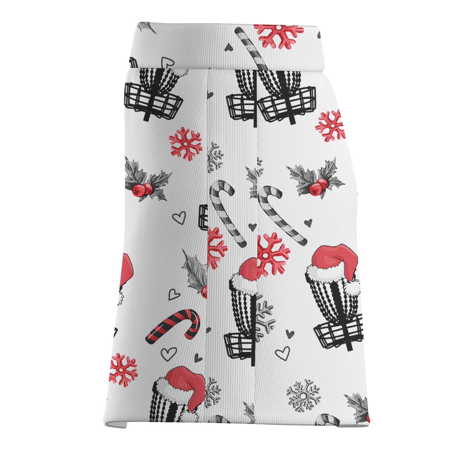 Personalized Women's Golf Skort - Christmas Santa Hat Disc Golf Basket Print B3202 additional image 3