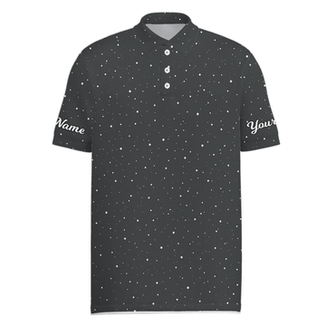Personalized White Speckle Golf Polo Shirt Men Dark Grey K4208 main image - Men Polo S