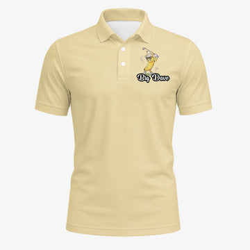 Personalised Pale Yellow Banana Golfer Cartoon Golf Polo Shirt For Men X9847