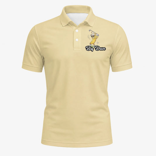 Personalised Pale Yellow Banana Golfer Cartoon Golf Polo Shirt For Men X9847