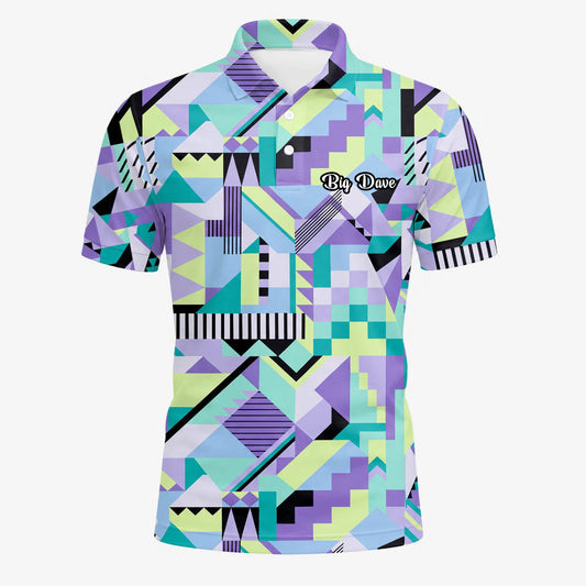 Personalised Pastel Geometric Memphis Pattern Golf Polo Shirt For Men Y0820