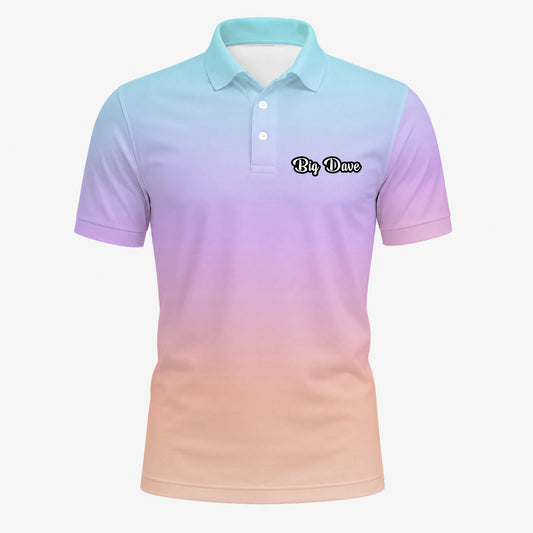 Personalised Pastel Rainbow Gradient Golf Polo Shirt For Men R9936
