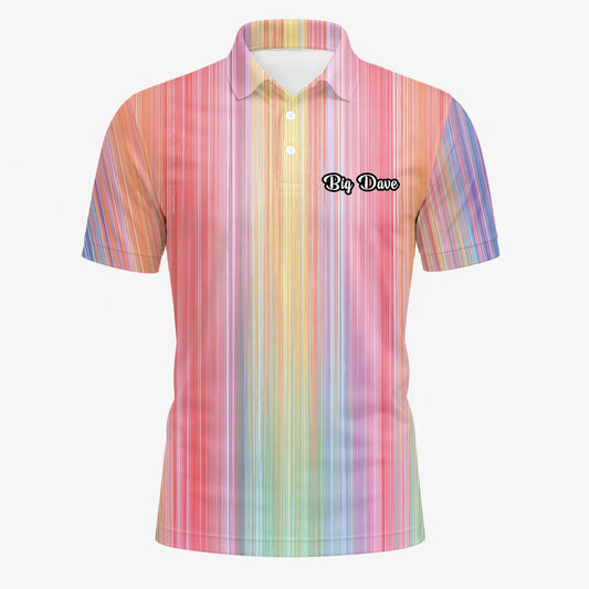 Personalised Pastel Rainbow Stripe Golf Polo Shirt For Men C5307