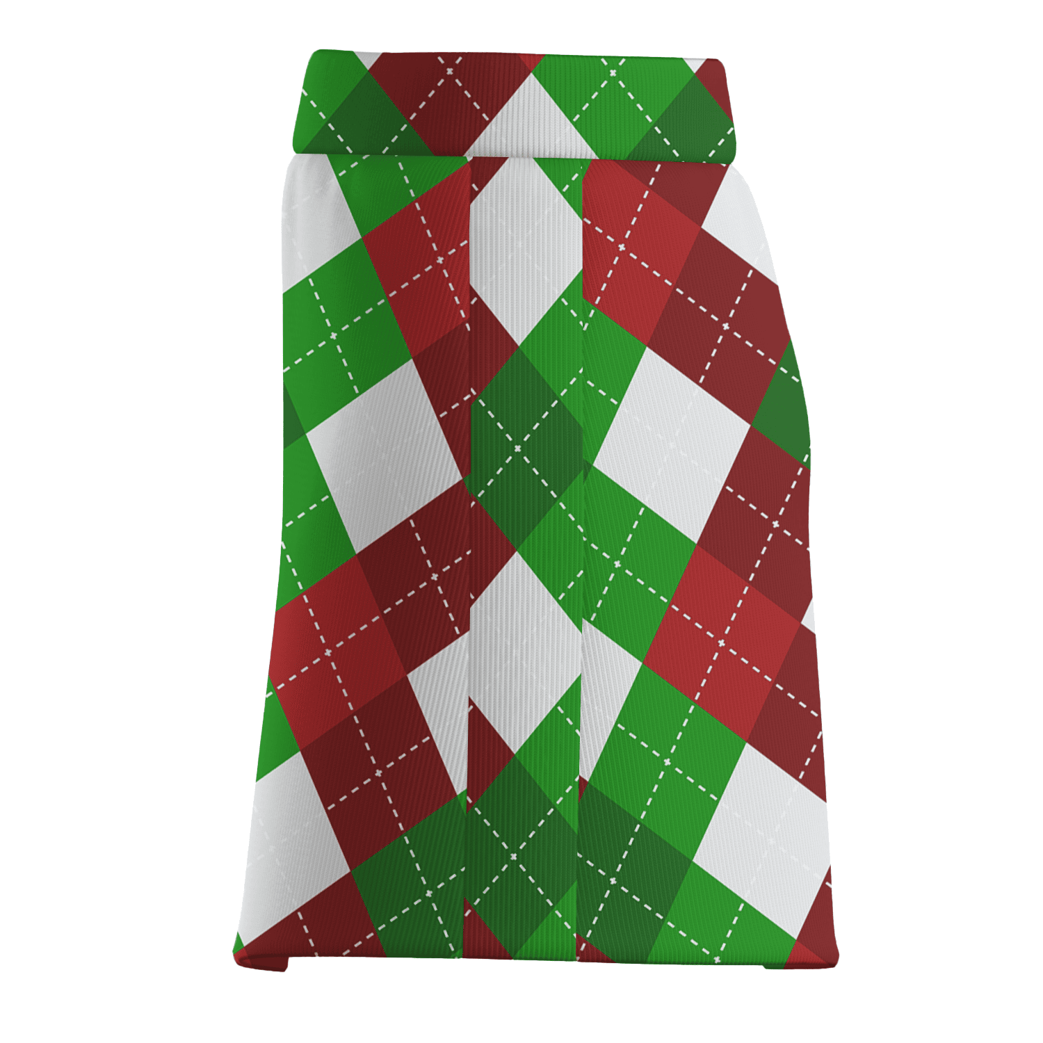 Personalized Red Green White Argyle Women's Athletic Golf Skort L2791 additional image 3