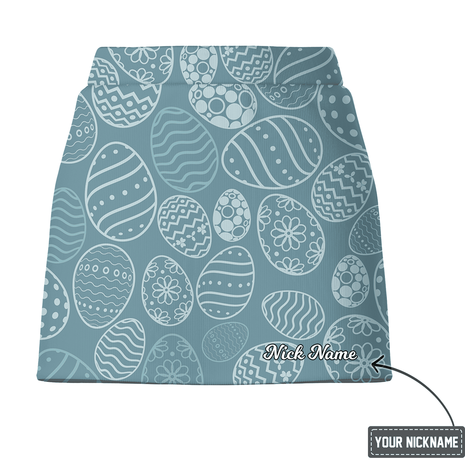 Personalized Women's Dusty Blue Easter Egg Print Golf Skort W7440 additional image 2