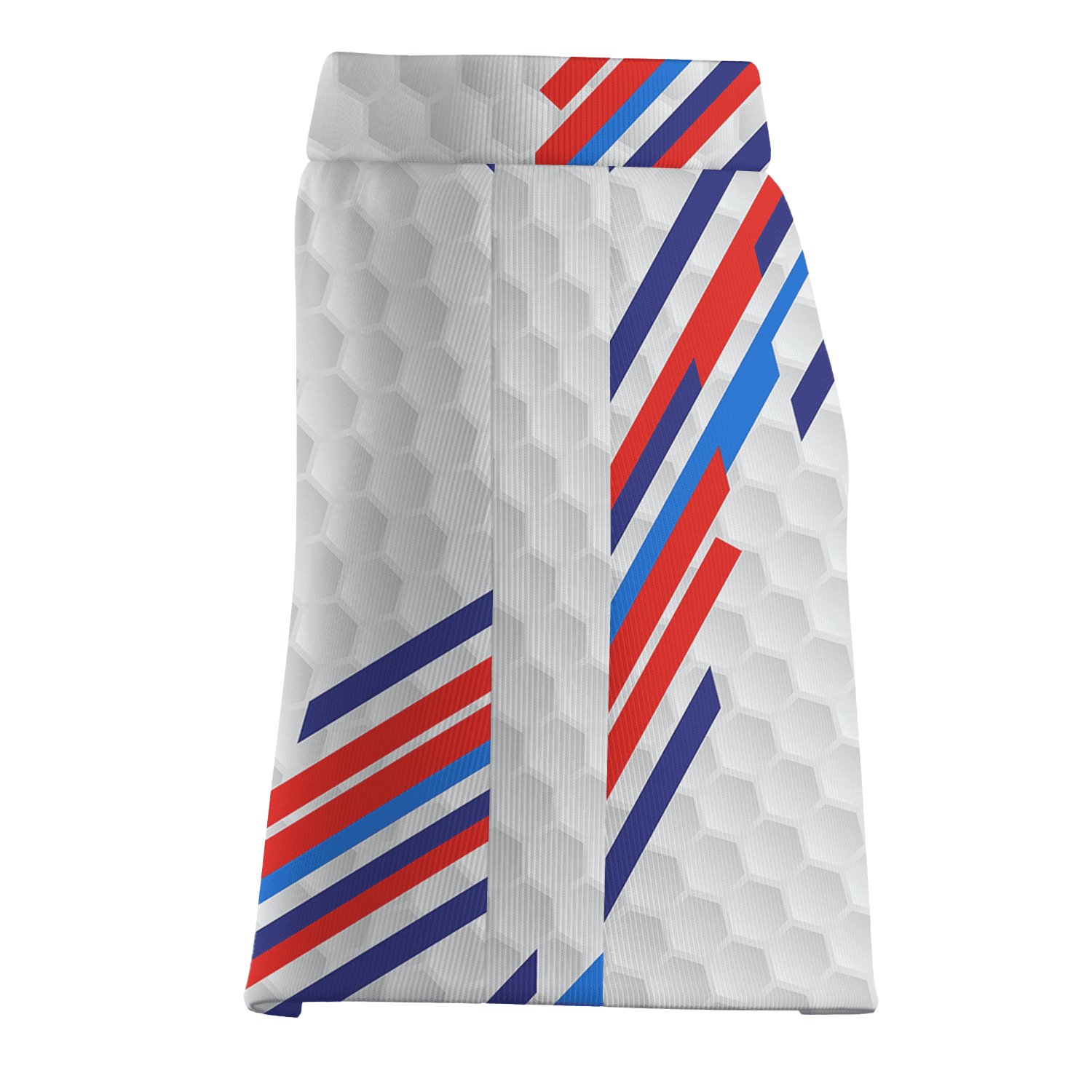 Personalized Women's White Golf Skort with Hexagon Dimple Pattern & Red Blue Stripes F7347 additional image 3