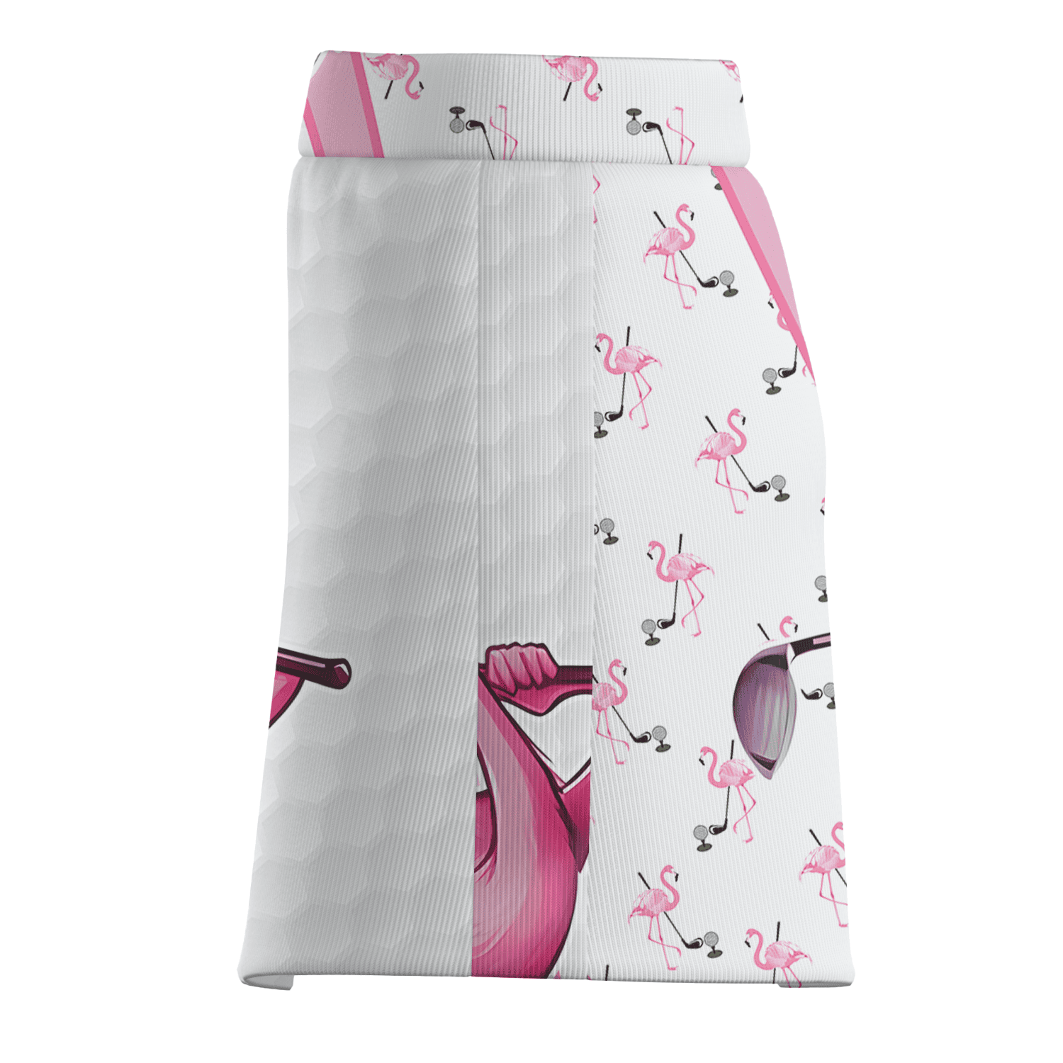 Personalized White & Pink Cool Flamingo Print Women's Golf Skort Q9922 additional image 3