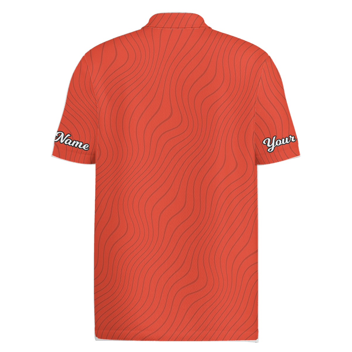 Personalized Orange Wavy Pattern Golf Polo Shirt for Men O1460 additional image 1