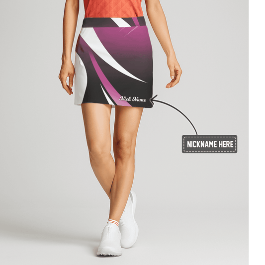 Personalized Women's Abstract Black & Purple Gradient Golf Skort S0773 main image - S