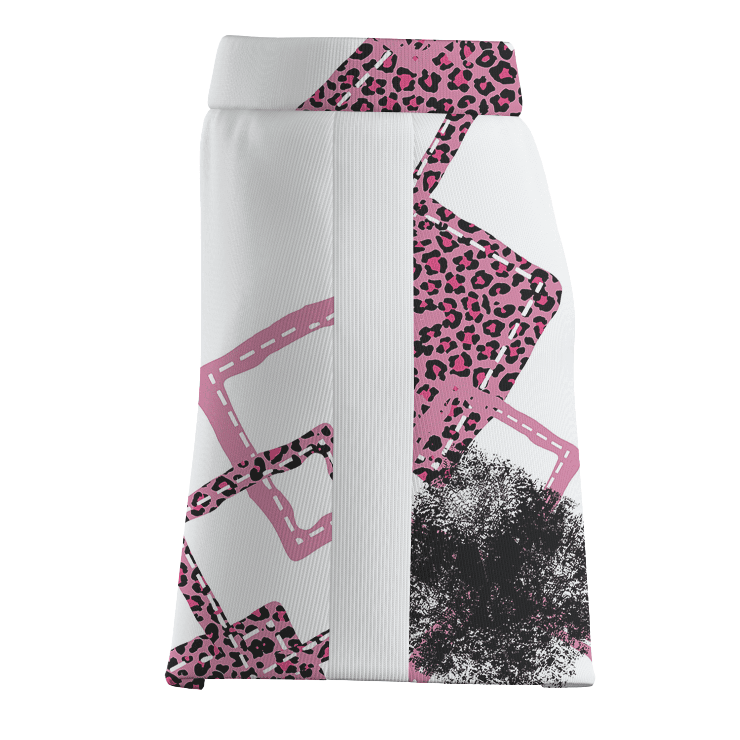 Personalized White Pink Leopard Print Zigzag Women's Golf Skort V5426 additional image 3