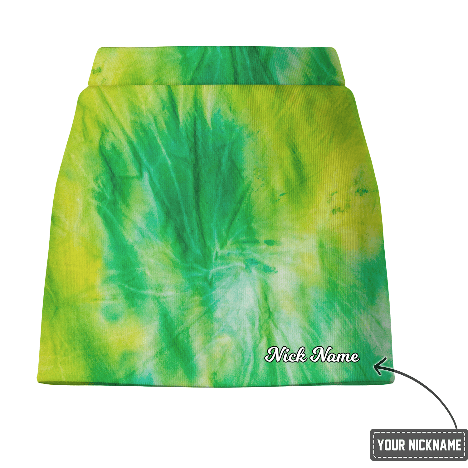 Personalized Women's Vibrant Green Tie-Dye Athletic Golf Skort K2586 additional image 2
