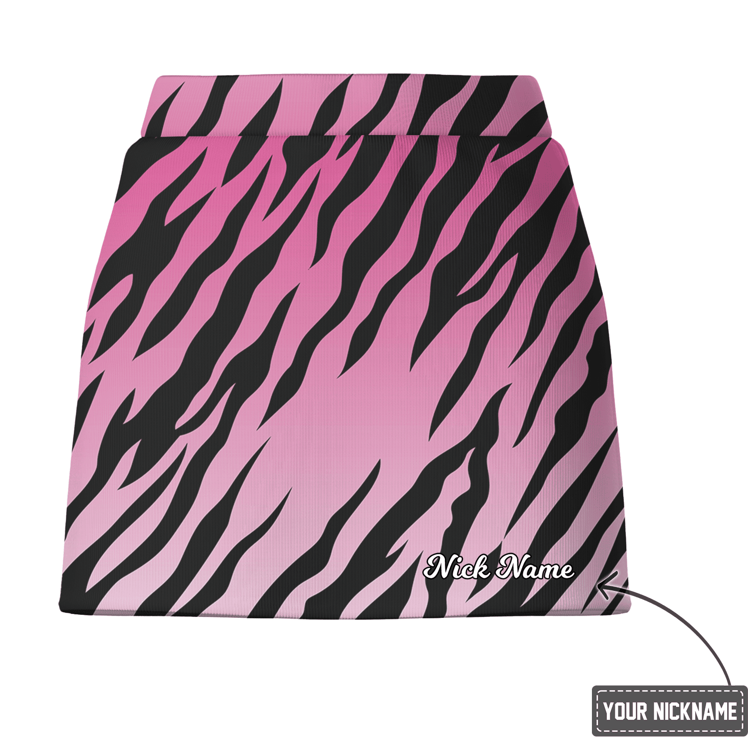 Personalized Pink Ombre Tiger Print Women's Golf Skort L5329 additional image 2