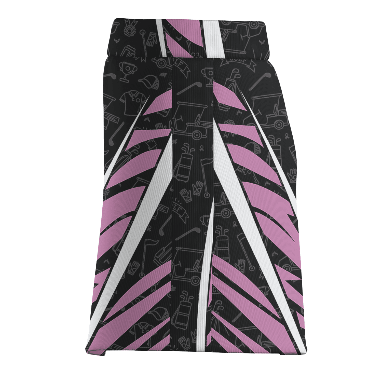 Personalized Women's Golf Skort Grey Golf Icon Print with Pink Abstract Side Panels D4978 additional image 3