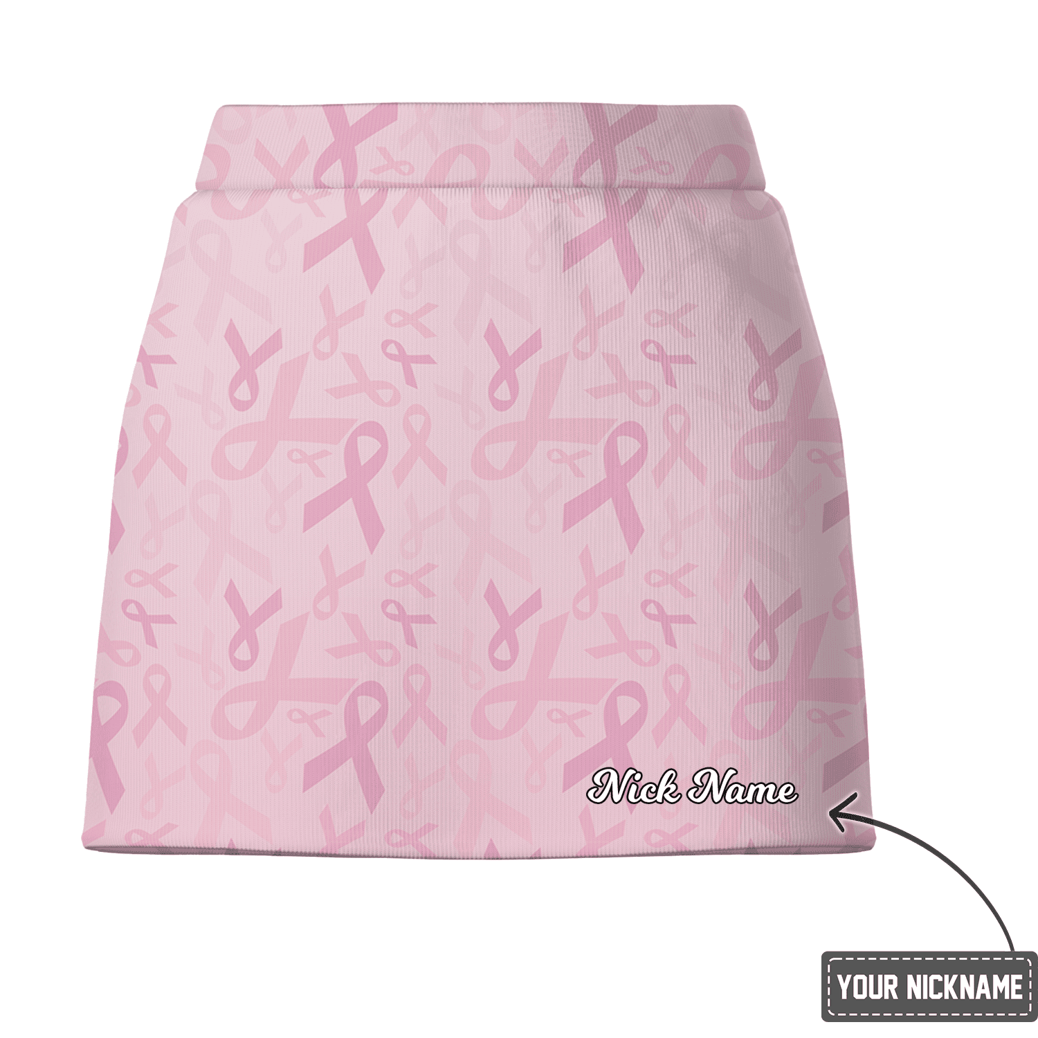 Personalized Pink Breast Cancer Awareness Ribbon Print Women's Golf Skort H6378 additional image 2
