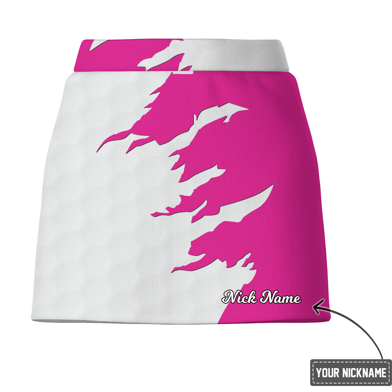Personalized Hot Pink & White Abstract Women's Golf Skort T1667 additional image 2