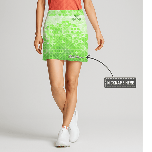 Personalized Women's Gradient Green Geometric Golf Skort V6127 main image - S