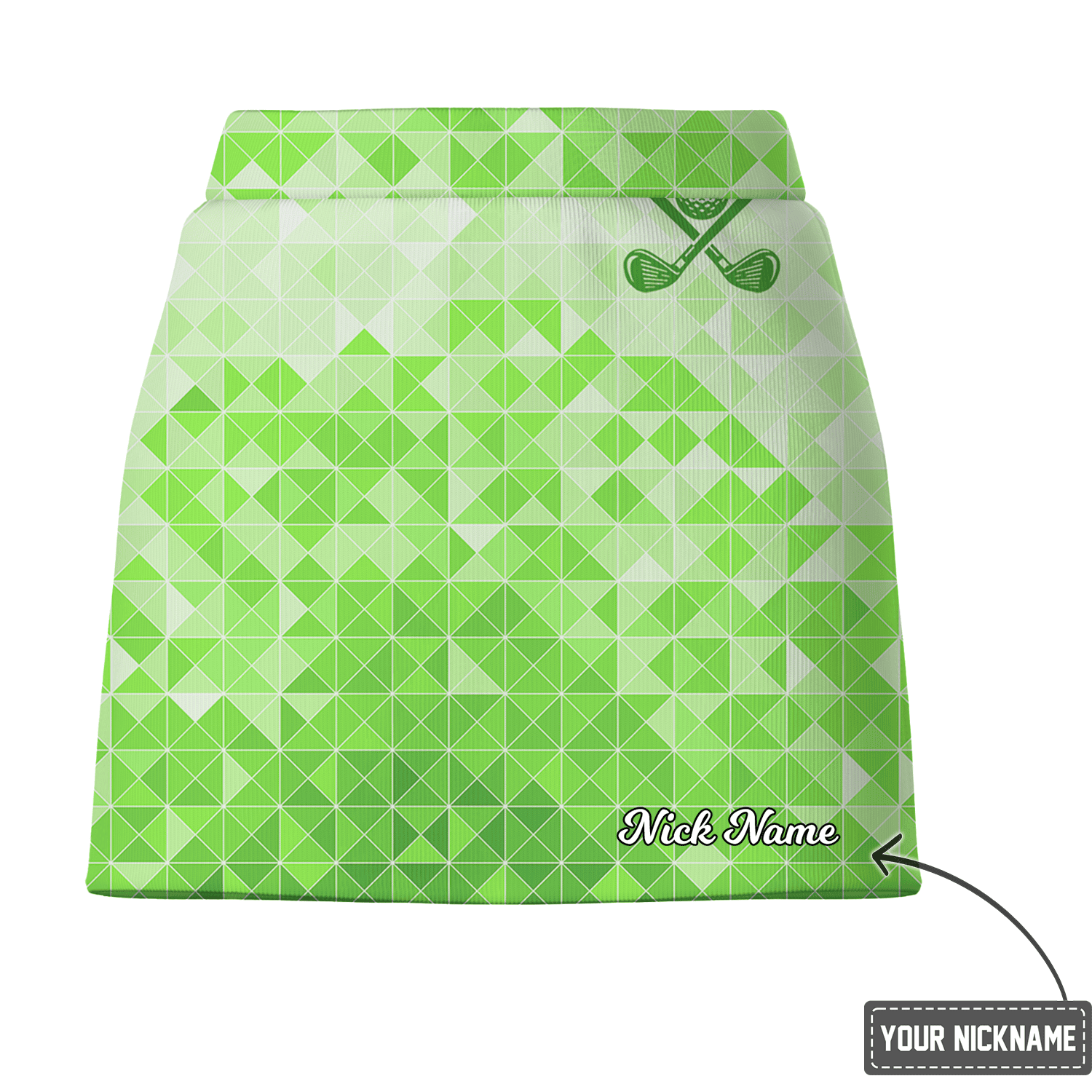 Personalized Women's Gradient Green Geometric Golf Skort V6127 additional image 2