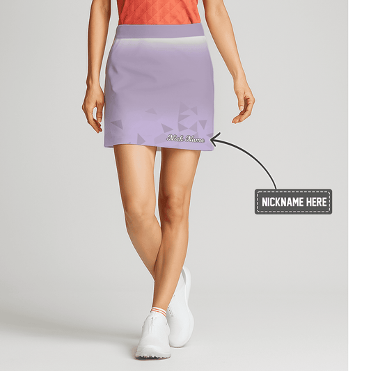 Personalized Lilac Ombre Geometric Women's Athletic Golf Skort A6858 main image - S