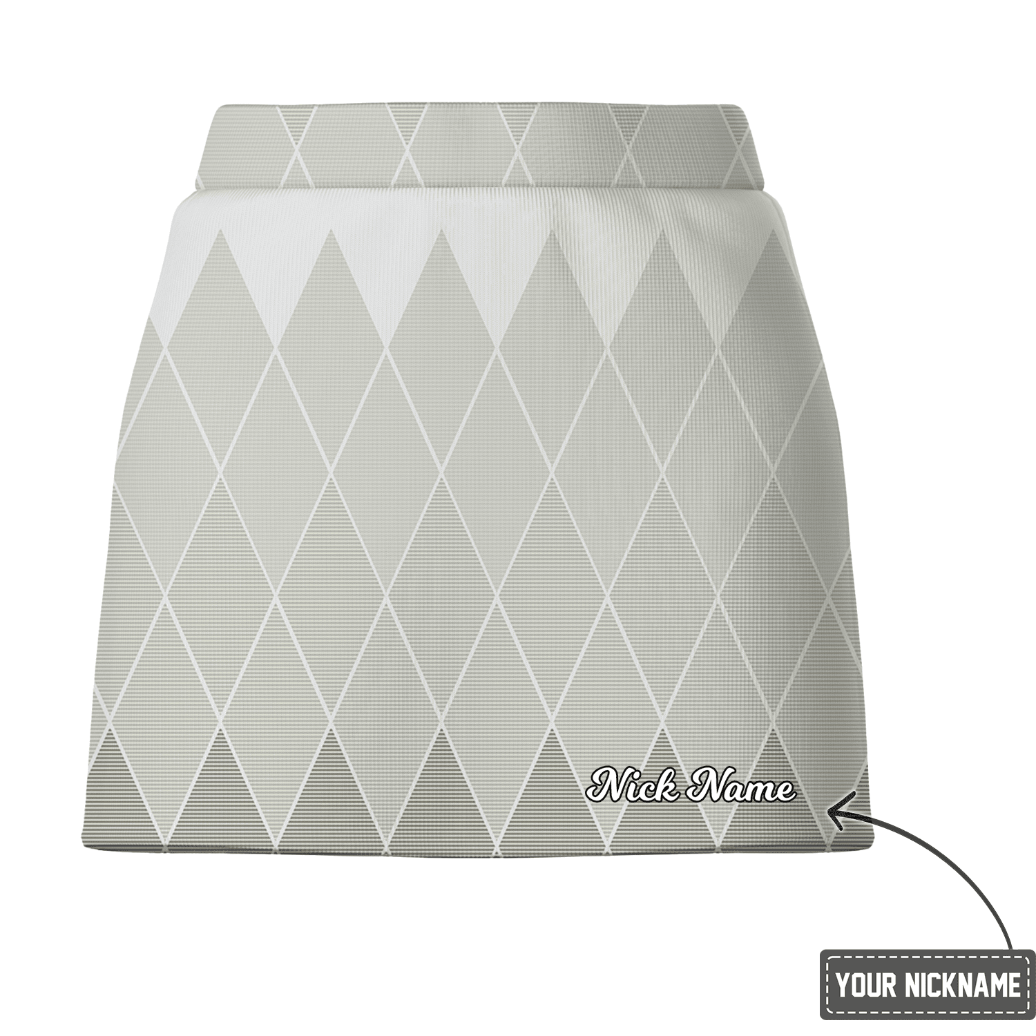 Personalized White Ombre Diamond Pattern Women's Golf Skort M8879 additional image 2