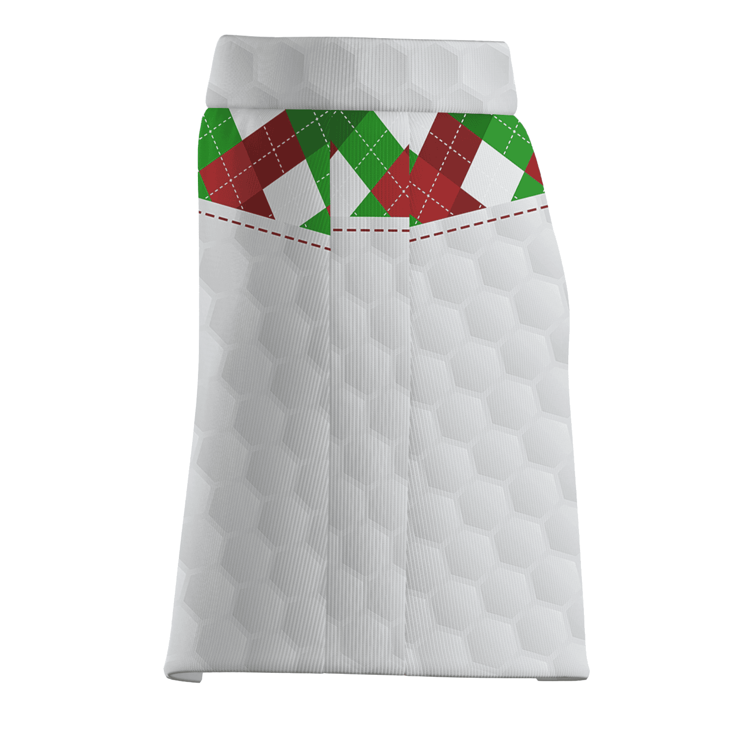 Personalized Women's White Golf Skort with Red Green Argyle & Golf Ball Texture E6881 additional image 3