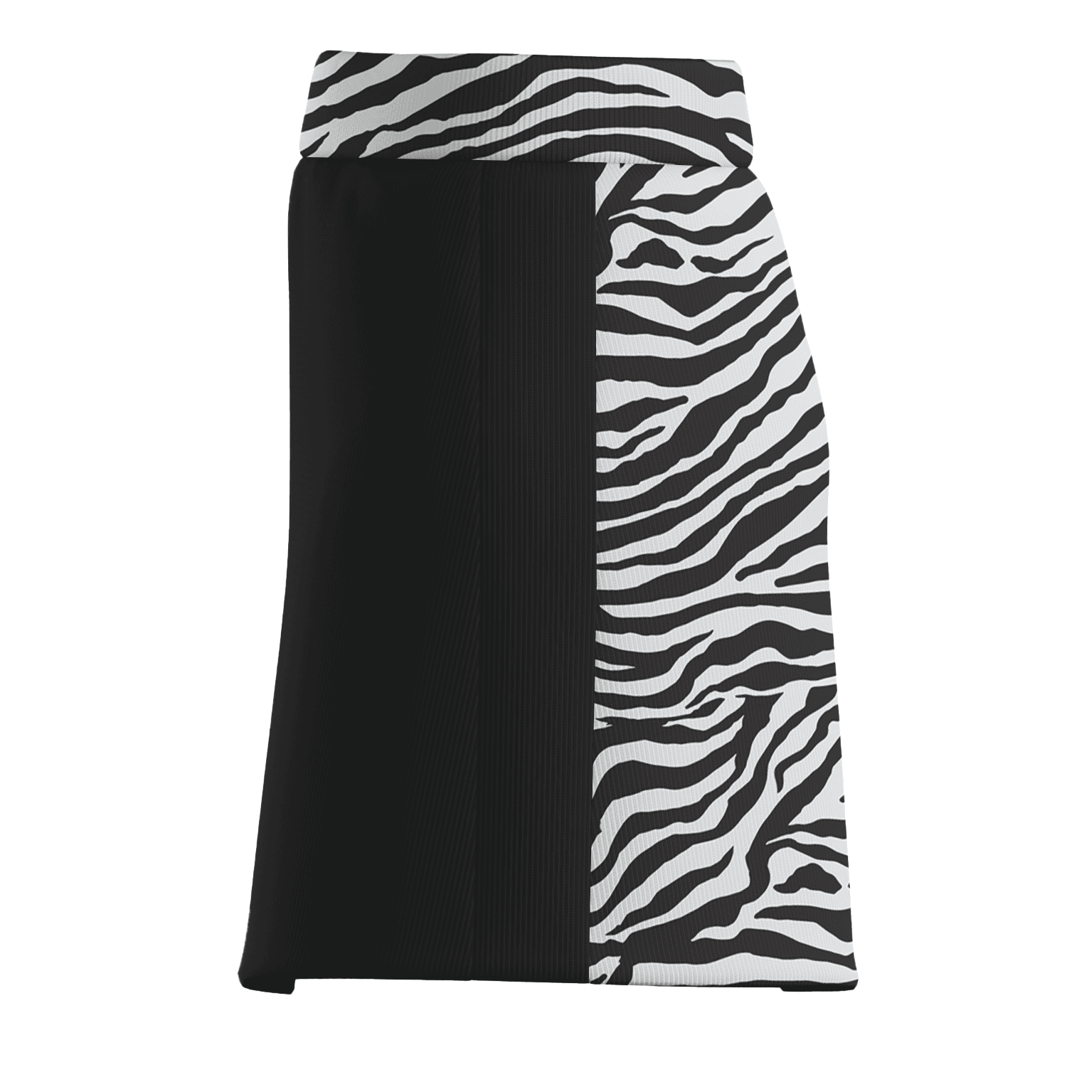 Personalized Women's Black White Asymmetrical Zebra Print Athletic Golf Skort Q1423 additional image 3
