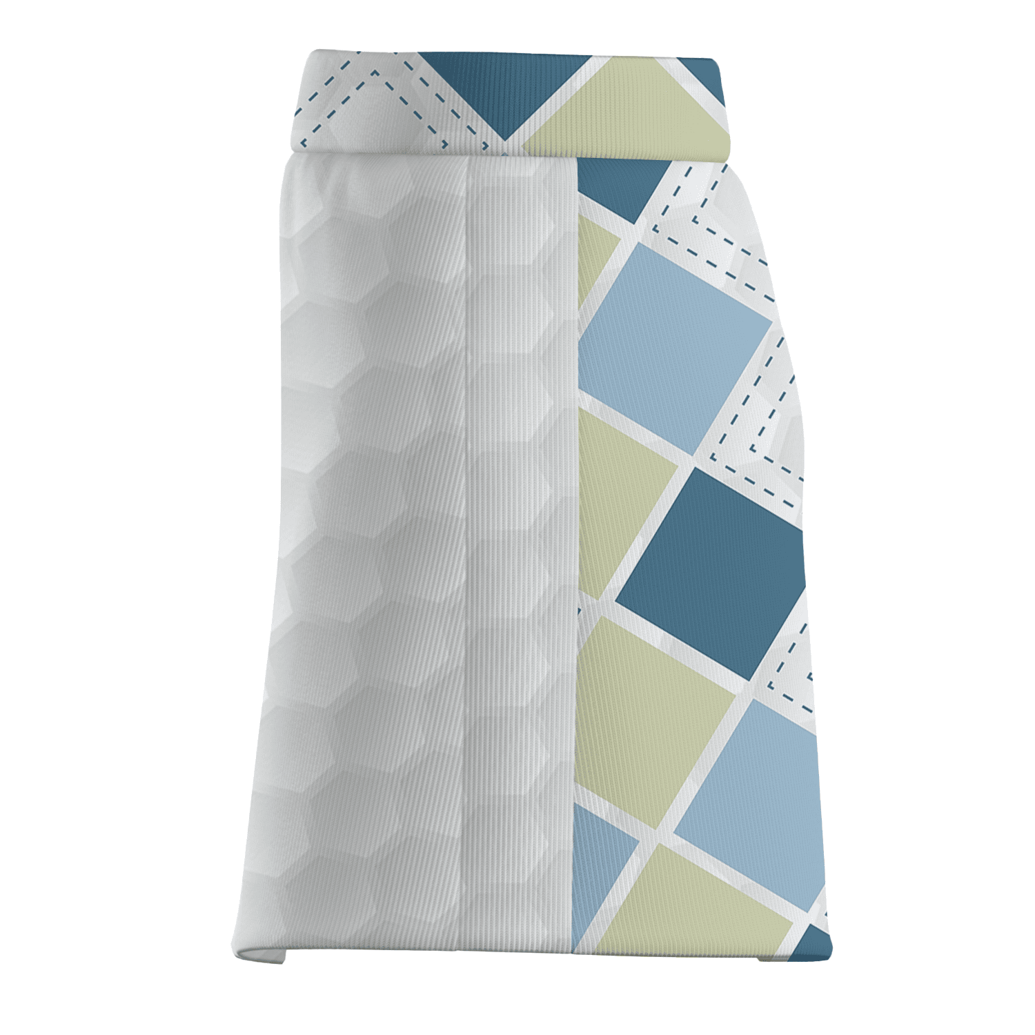 Personalized White Hexagon & Blue Green Argyle Women's Golf Skort X7455 additional image 3