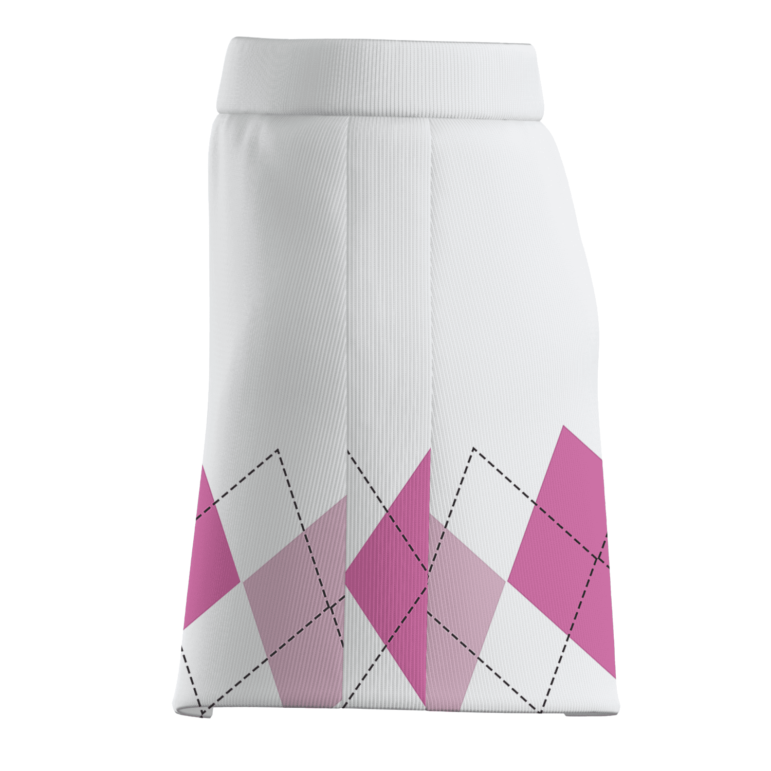 Personalized White & Pink Argyle Women's Golf Skort F2349 additional image 3