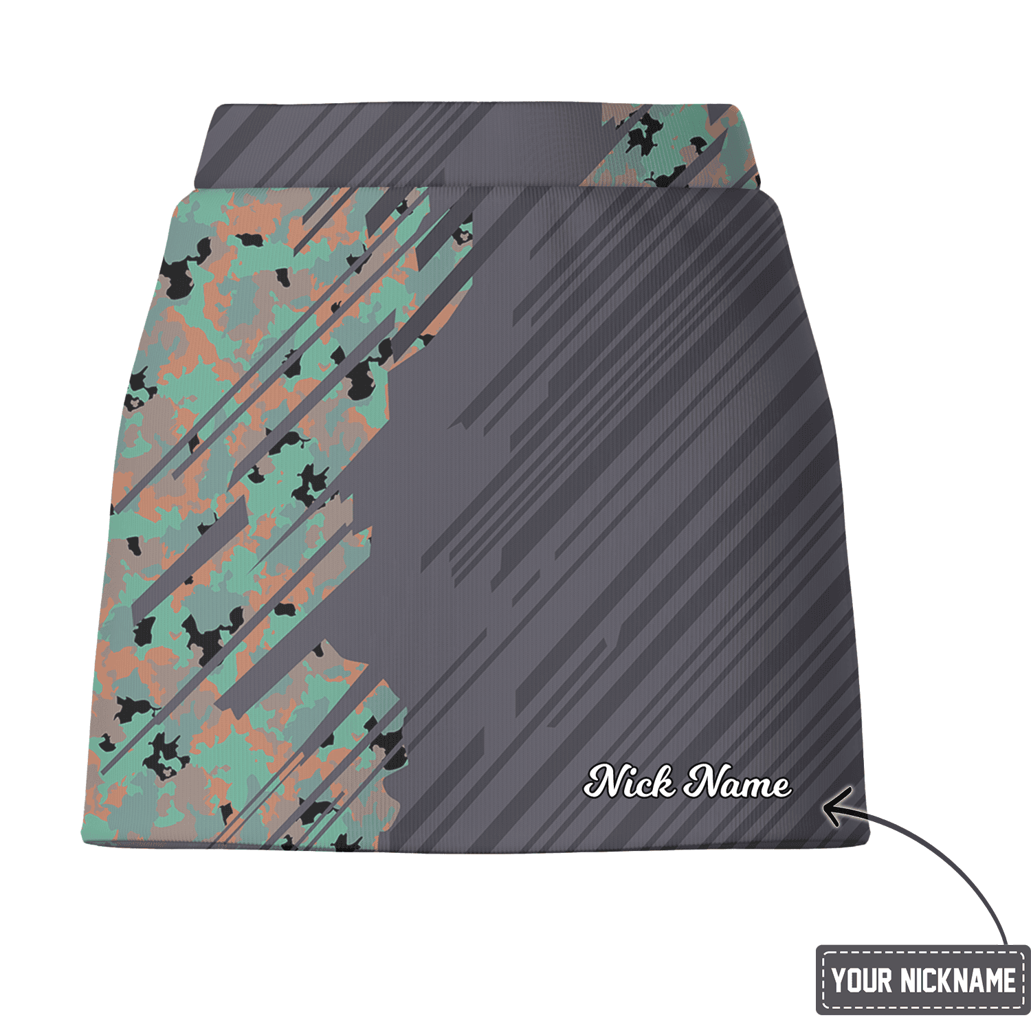Personalized Women's Grey Mint Coral Abstract Pattern Golf Skort G1704 additional image 2