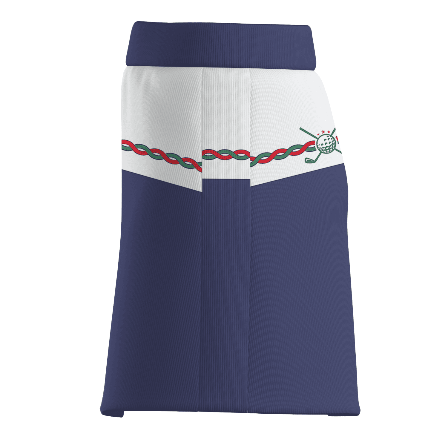 Personalized Navy Blue & White Women's Golf Skort with Golf Club & Braided Pattern S9919 additional image 3