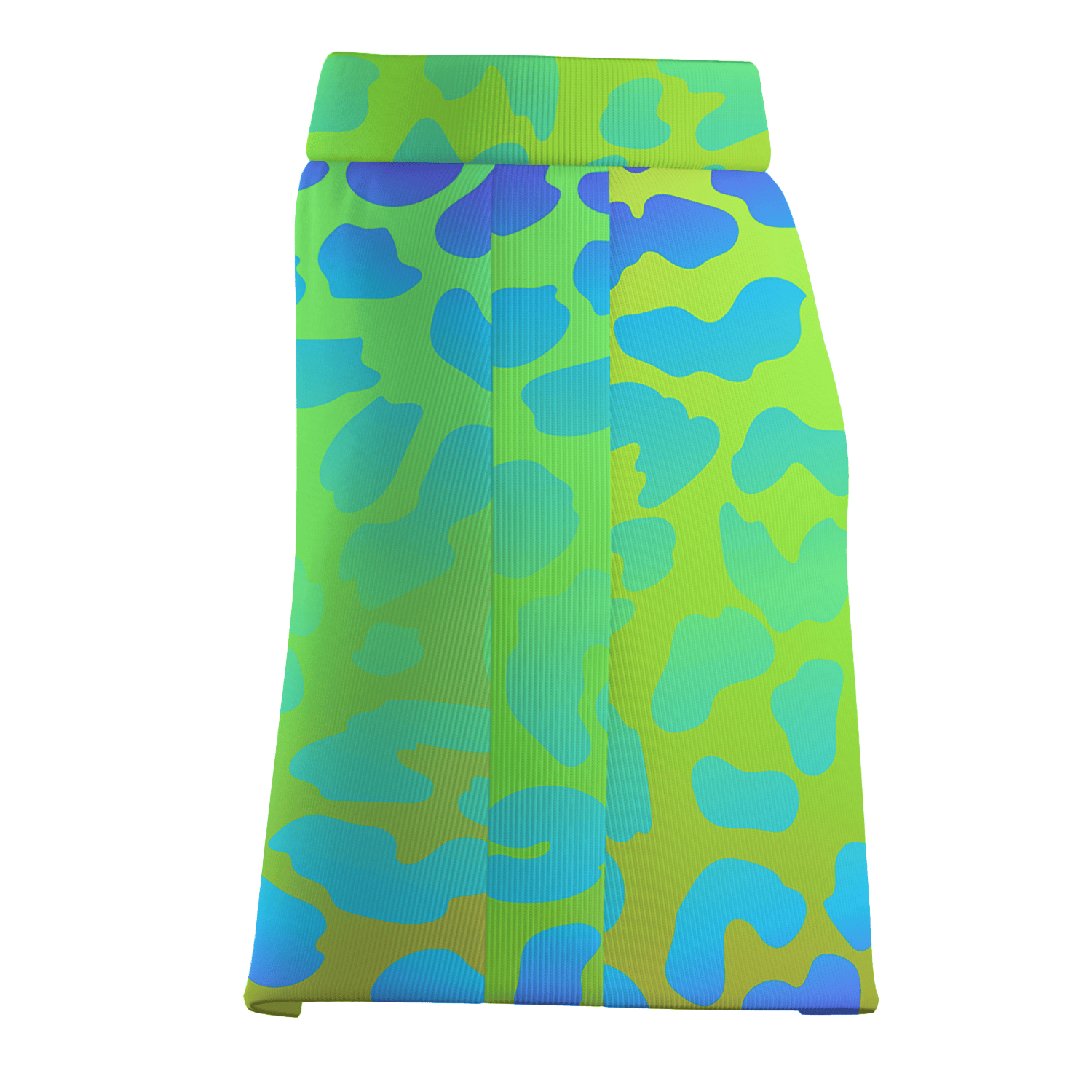 Personalized Vibrant Lime Green Aqua Blue Ombre Leopard Print Women's Golf Skort S3439 additional image 3