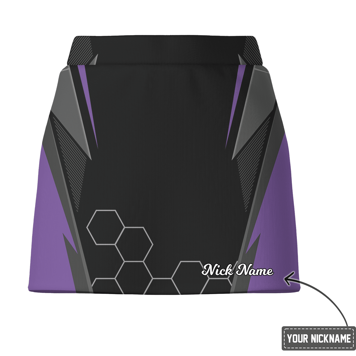 Personalized Women's Black Purple Geometric Athletic Golf Skort M0183 additional image 2