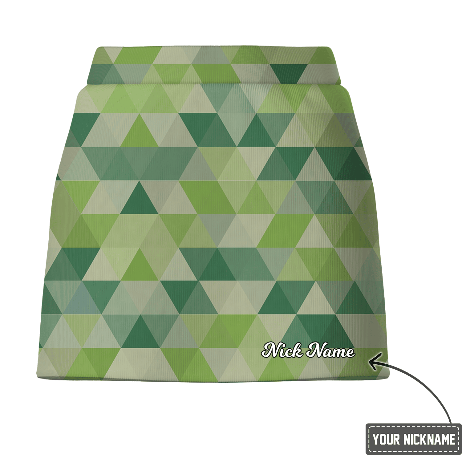 Personalized Women's Green Geometric Triangle Pattern Golf Skort D8088 additional image 2