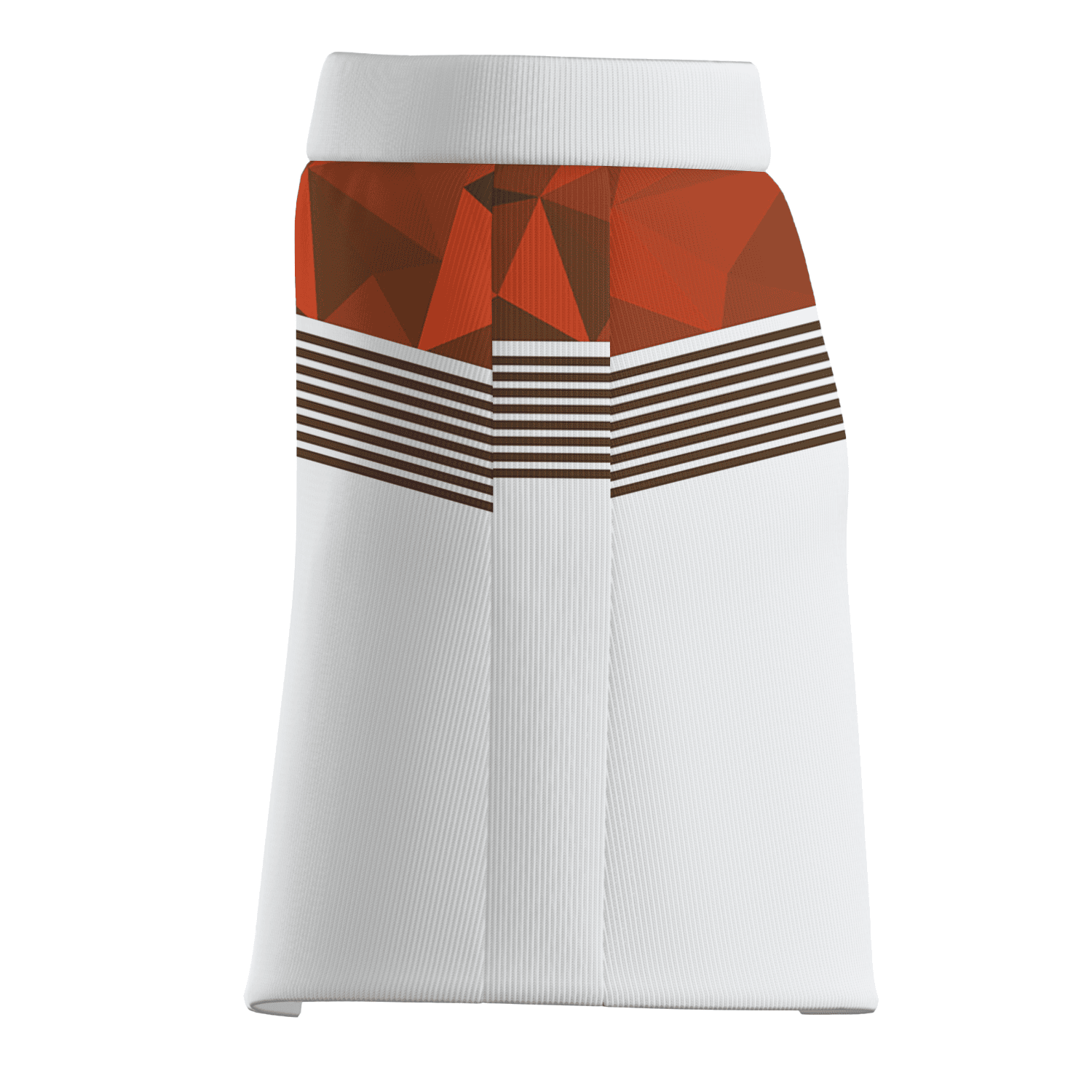 Personalized White Women's Golf Skort, Rust Geometric Triangle & Stripe Print F5654 additional image 3