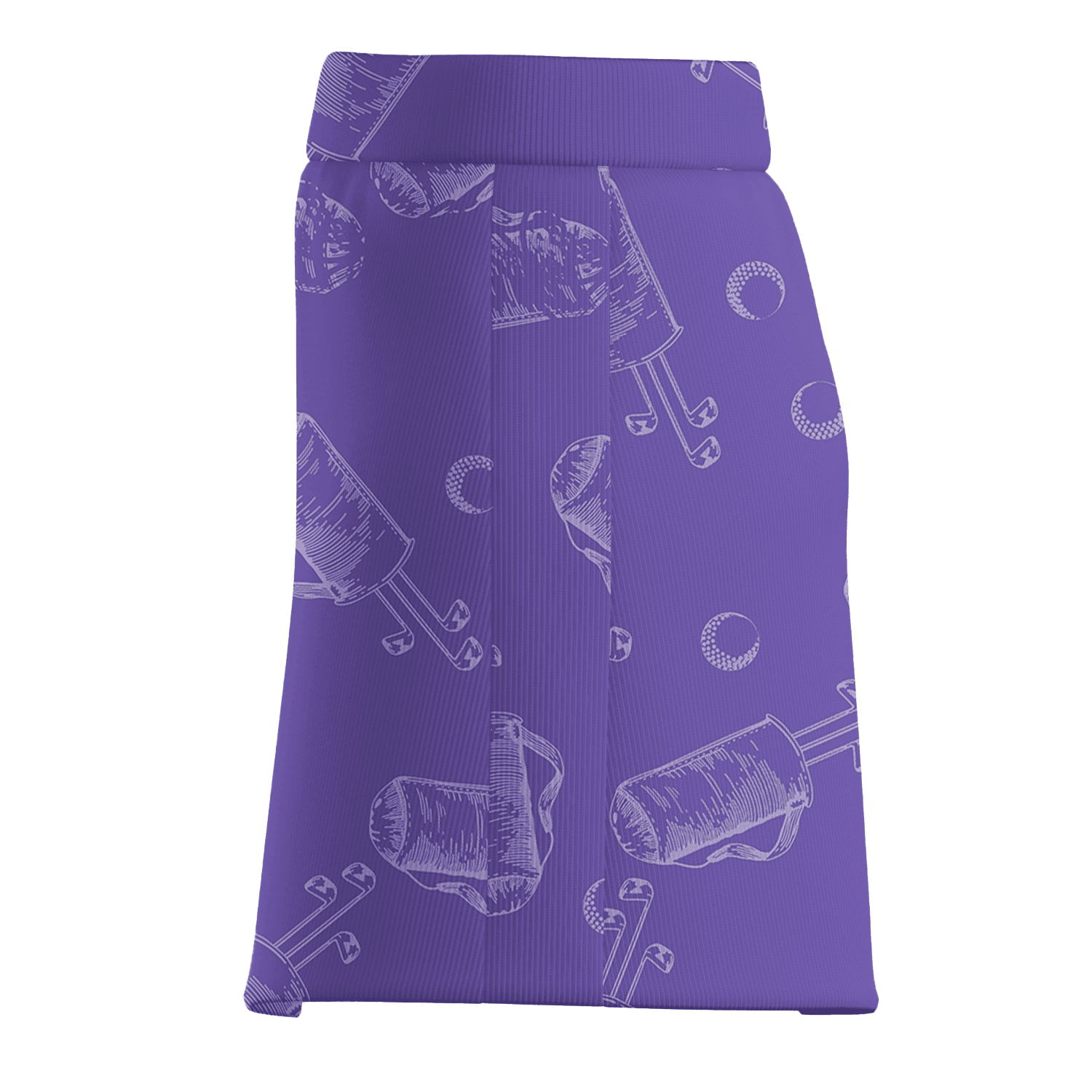 Personalized Lilac Golf Bag & Ball Print Women's Sporty Golf Skort W7647 additional image 3