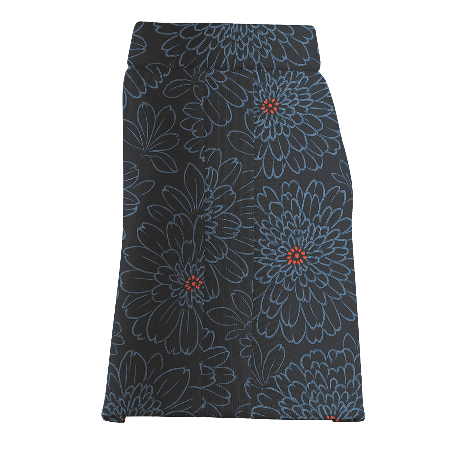 Personalized Women's Charcoal Blue Outline Floral Golf Skort H8127 additional image 3