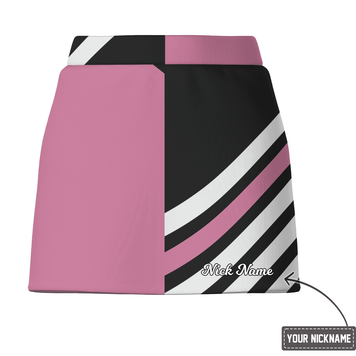 Personalized Women's Pink & Black Geometric Striped Golf Skort Z1421 additional image 2