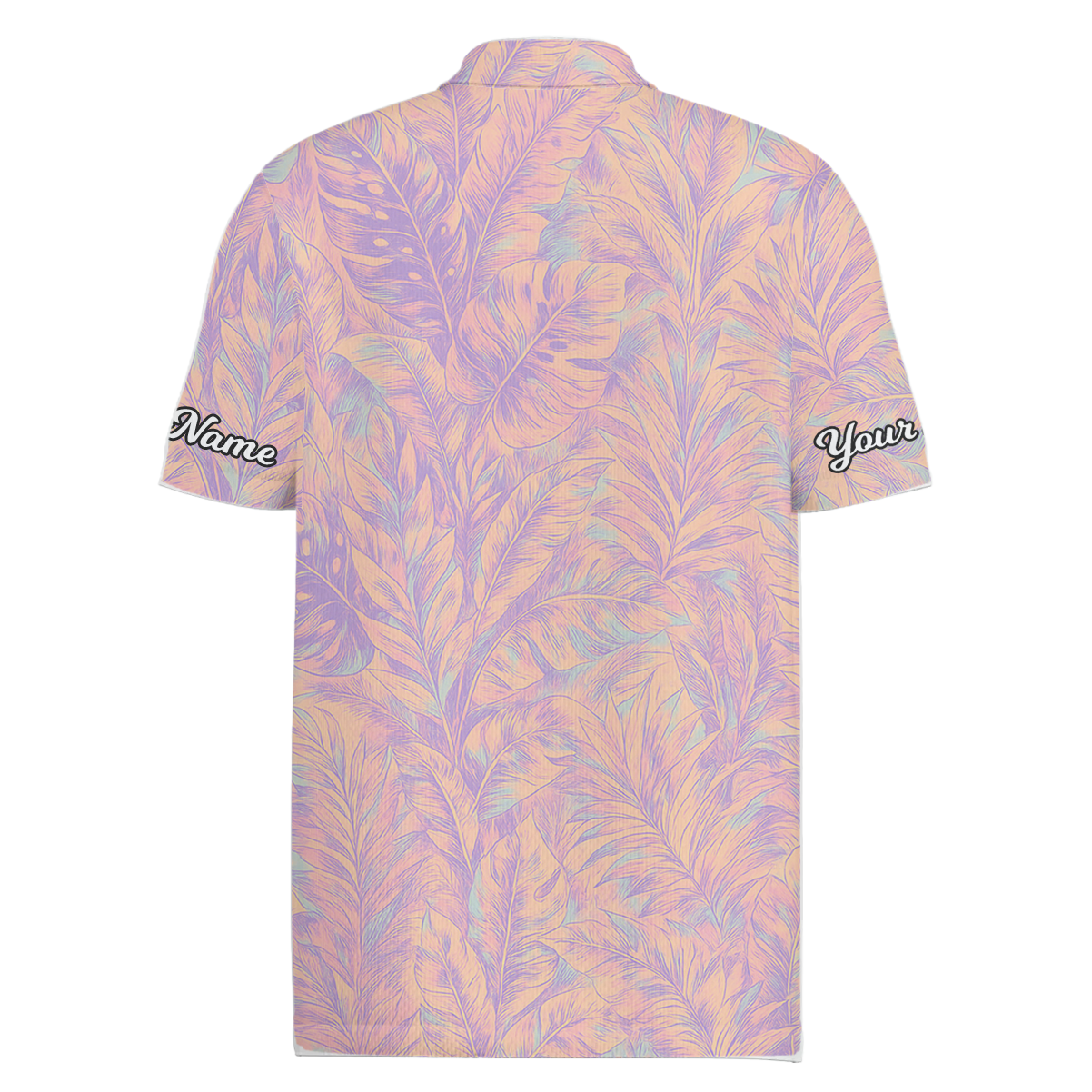 Personalized Pastel Tropical Leaf Golf Polo Shirt for Men H2268 additional image 1