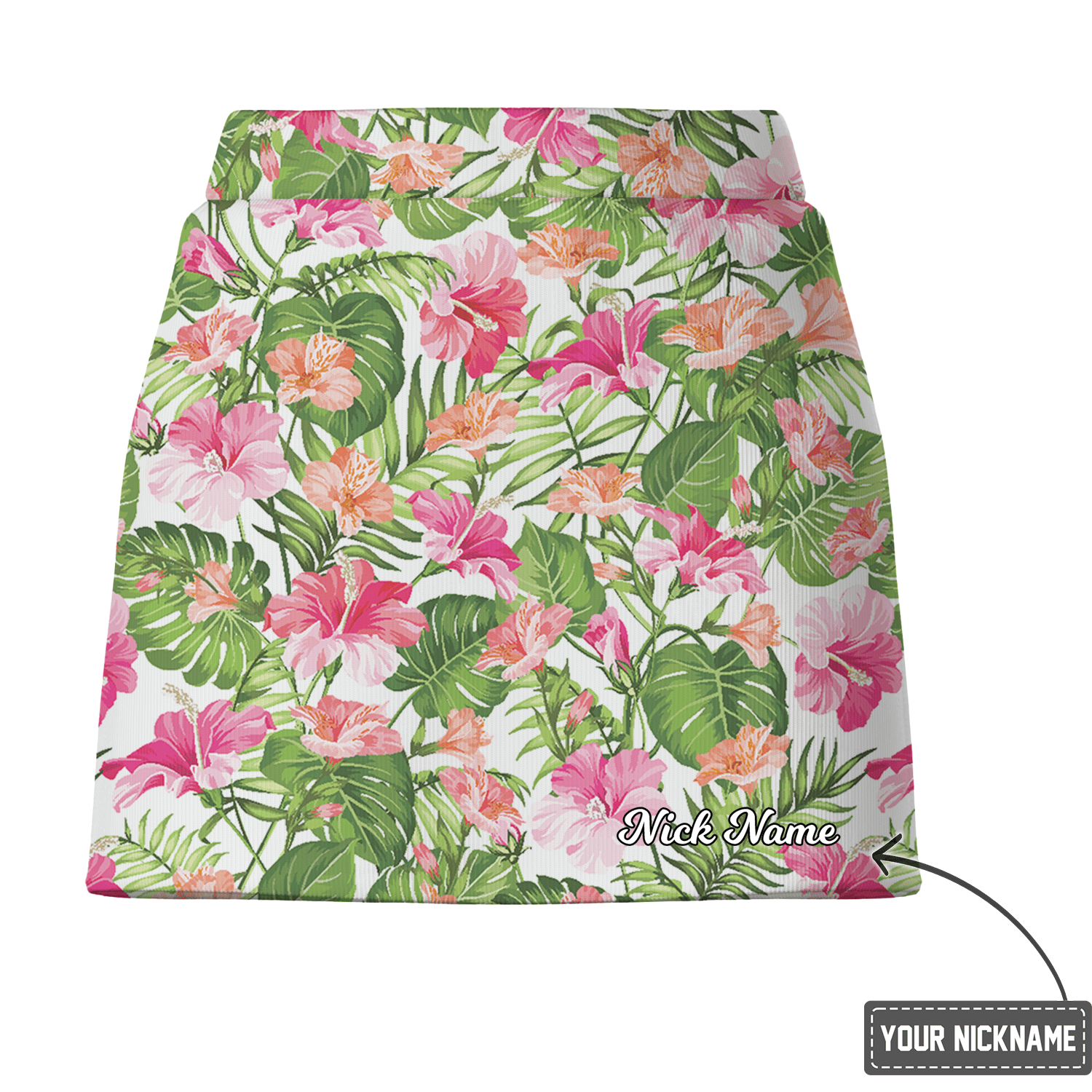 Personalized Women's Pink Tropical Floral Print Golf Skort R3823 additional image 2