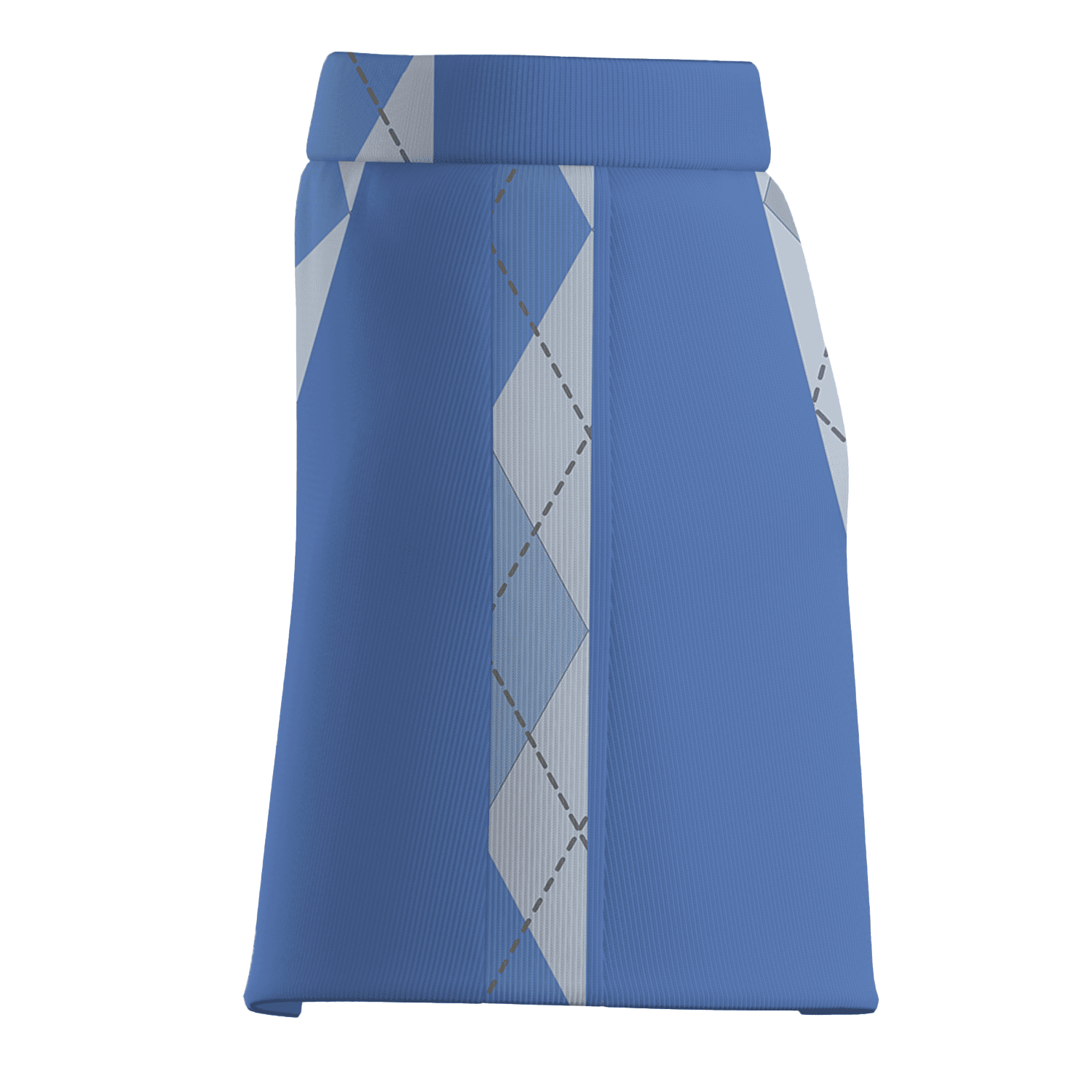Personalized Women's Blue Athletic Golf Skort with Light Blue & Grey Argyle Panel F0066 additional image 3