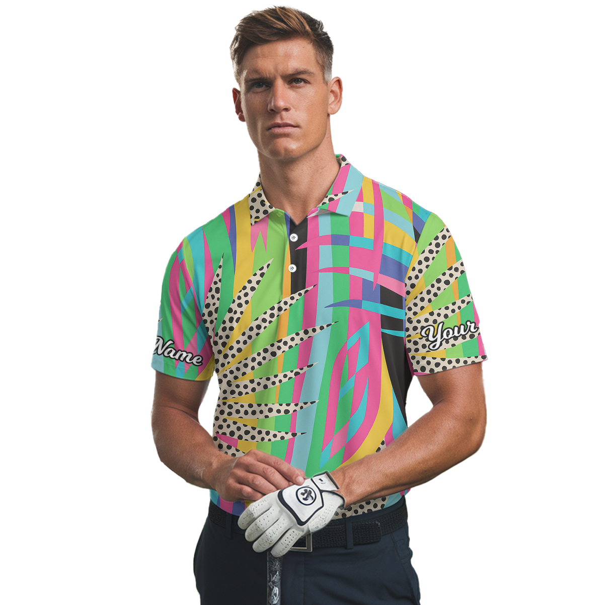 Personalized Abstract Colorful Golf Polo Shirt for Men K8173 additional image 2