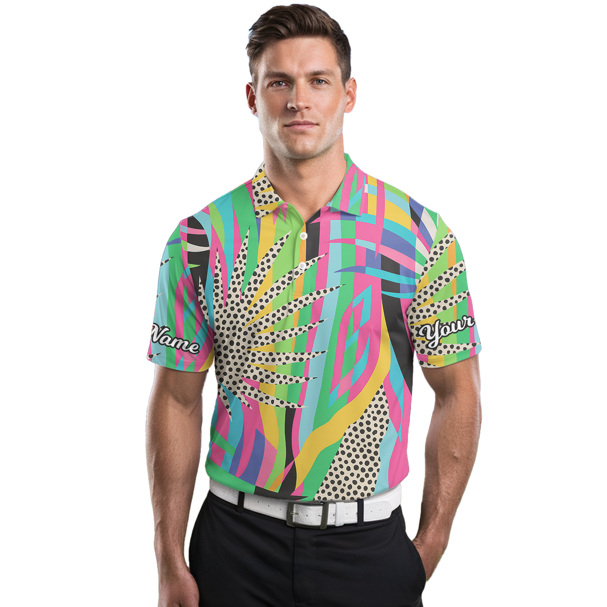 Personalized Abstract Colorful Golf Polo Shirt for Men K8173 additional image 3