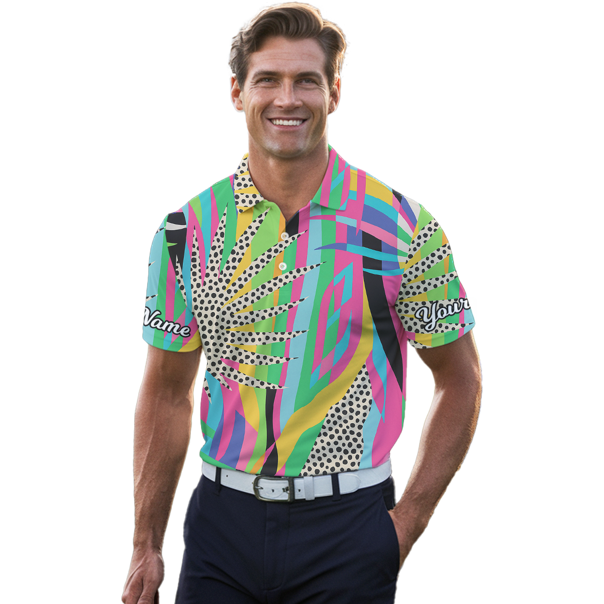 Personalized Abstract Colorful Golf Polo Shirt for Men K8173 additional image 4